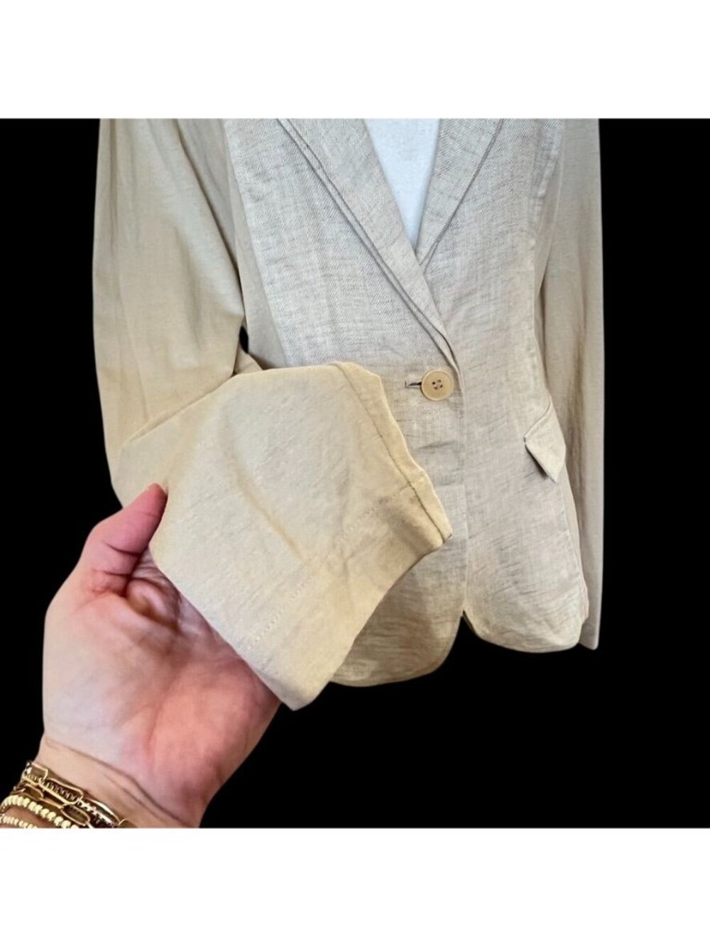 Lafayette 148 New York Raffia Multi Linen Cotton Hemp Blend Blazer Jacket Sz 4 - Picture 3 of 9